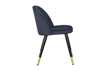 Spisestol uten armlener Concept 55 Valeri Spisestol Fløyel Svart/Messing - Møbler - Stoler & lenestoler - Spisestuestoler & kjøkkenstoler