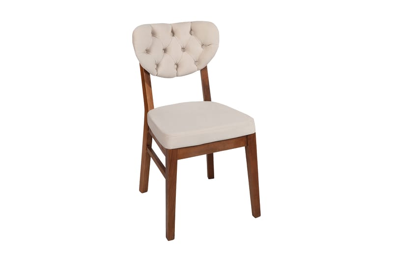 Tharol Spisestol - Valnøtt/Beige - Møbler - Stoler & lenestoler - Spisestuestoler & kjøkkenstoler