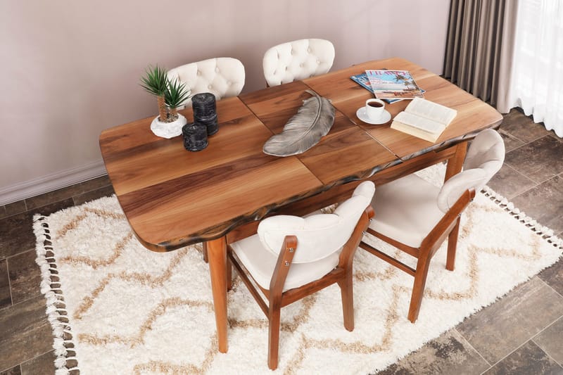 Tharol Spisestol - Valnøtt/Beige - Møbler - Stoler & lenestoler - Spisestuestoler & kjøkkenstoler