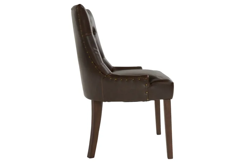 Tuva Lenestol  Kunstlær - Brun - Møbler - Stoler & lenestoler - Spisestuestoler & kjøkkenstoler