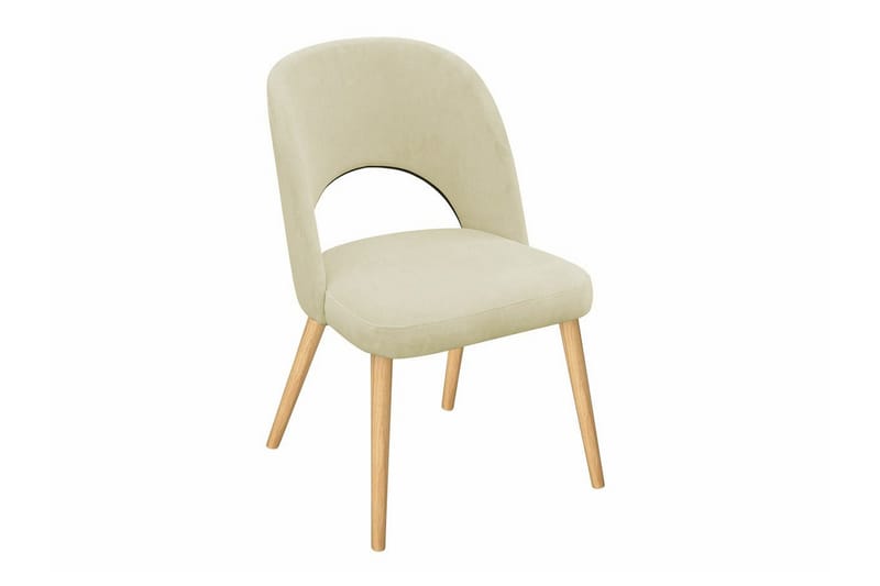 Uptown Spisestol i Stoff med Trebein, Lysebeige
