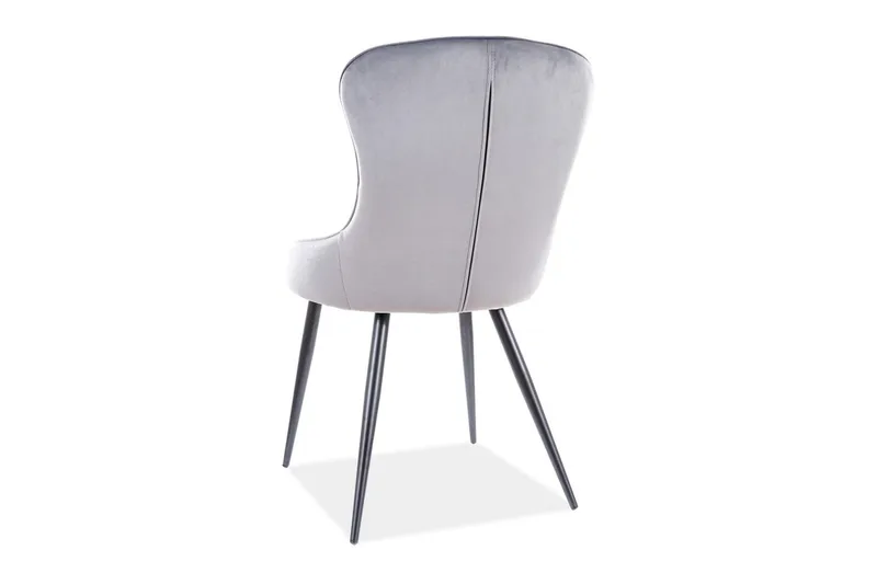 Urawa Spisestol - Fløyel/Grå/Svart - Møbler - Stoler & lenestoler - Spisestuestoler & kjøkkenstoler