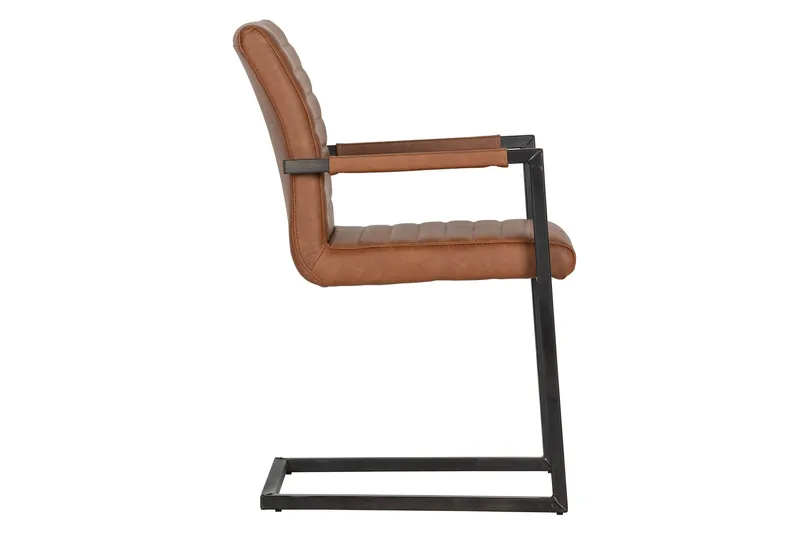 Vanco Spisestol Kunstlær - Konjakk - Møbler - Stoler & lenestoler - Spisestuestoler & kjøkkenstoler