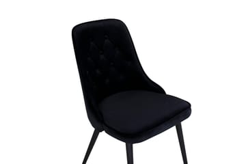 Velvet Deluxe Fløyelsstol - Svart/Svart - Møbler - Stoler & lenestoler - Spisestuestoler & kjøkkenstoler