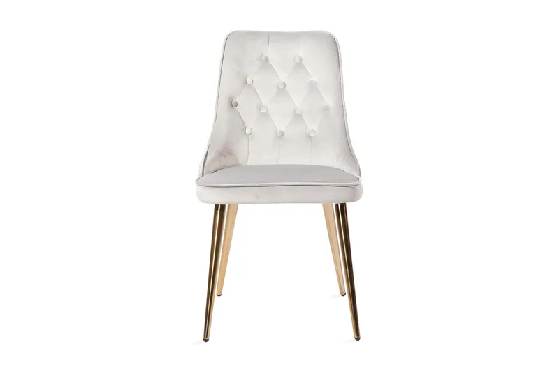 Velvet Deluxe Fløyelstol, Messing/Grå