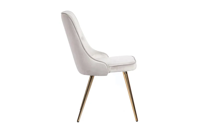 Velvet Deluxe Fløyelstol - Messing/Grå - Møbler - Stoler & lenestoler - Spisestuestoler & kjøkkenstoler