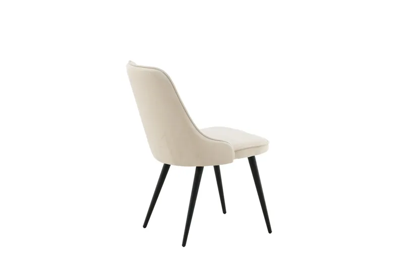 Velvet Deluxe Luksus Fløyelsstol - Svart/Beige - Møbler - Stoler & lenestoler - Spisestuestoler & kjøkkenstoler