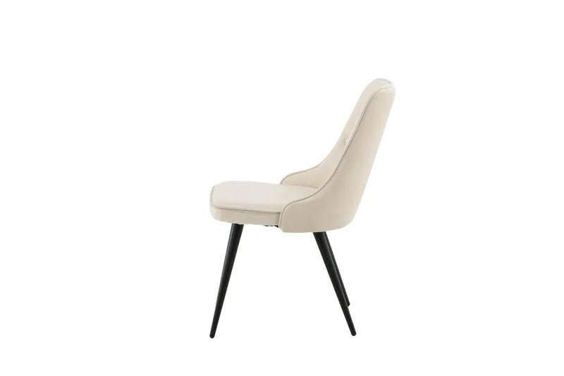 Velvet Deluxe Luksus Fløyelsstol - Svart/Beige - Møbler - Stoler & lenestoler - Spisestuestoler & kjøkkenstoler