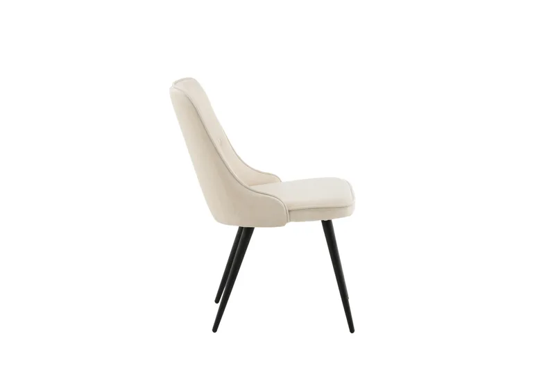 Velvet Deluxe Luksus Fløyelsstol - Svart/Beige - Møbler - Stoler & lenestoler - Spisestuestoler & kjøkkenstoler