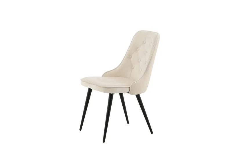 Velvet Deluxe Luksus Fløyelsstol - Svart/Beige - Møbler - Stoler & lenestoler - Spisestuestoler & kjøkkenstoler