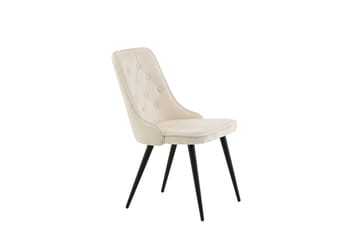 Velvet Deluxe Luksus Fløyelsstol - Svart/Beige - Møbler - Stoler & lenestoler - Spisestuestoler & kjøkkenstoler