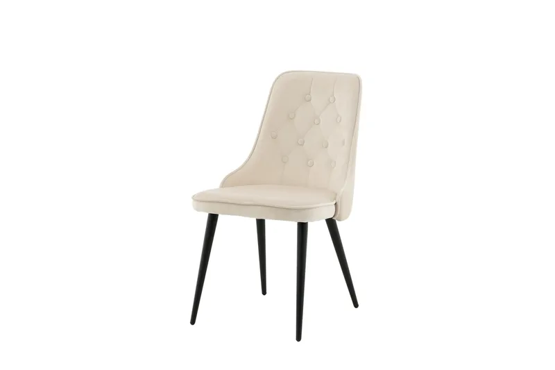 Velvet Deluxe Luksus Fløyelsstol, Svart/Beige