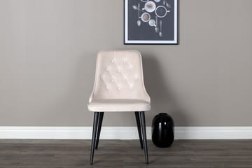 Velvet Deluxe Luksus Fløyelsstol - Svart/Beige - Møbler - Stoler & lenestoler - Spisestuestoler & kjøkkenstoler
