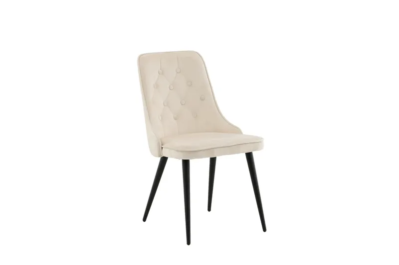 Velvet Deluxe Lyx Fløyelstol - Svart/Beige - Møbler - Stoler & lenestoler - Spisestuestoler & kjøkkenstoler