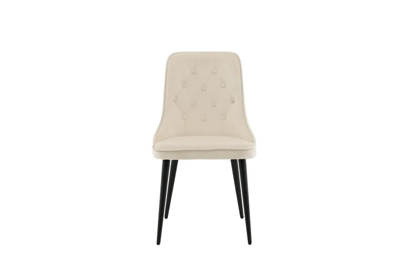 Velvet Deluxe Lyx Fløyelstol - Svart/Beige - Møbler - Stoler & lenestoler - Spisestuestoler & kjøkkenstoler
