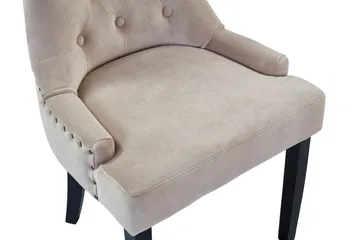 Viktoria spisestol i fløyel - Sand/beige - Møbler - Stoler & lenestoler - Spisestuestoler & kjøkkenstoler