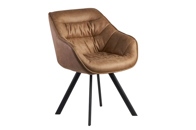 Willowdale Karmstol med X-formede ben, Lysebrun/Svart