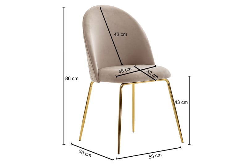 Wohnling Spisestol 2-pack - Beige - Spisestuestoler & kjøkkenstoler