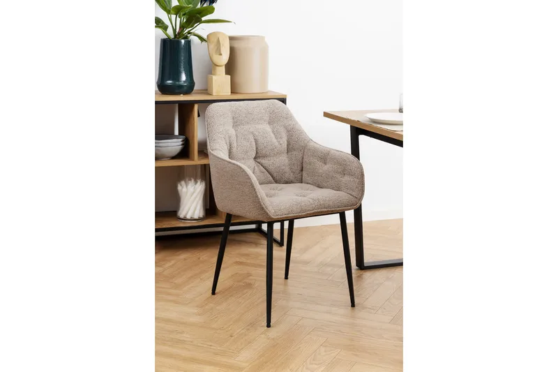 Zabinka Lenestol - Beige - Møbler - Stoler & lenestoler - Spisestuestoler & kjøkkenstoler