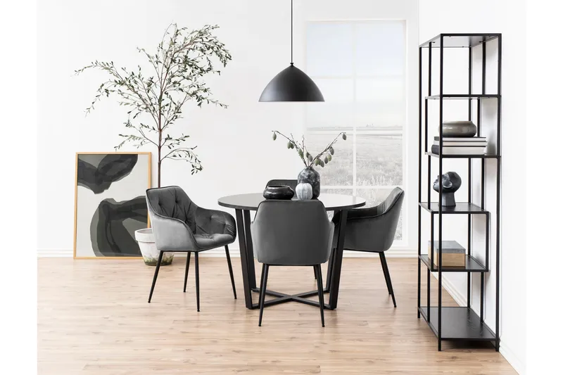 Zabinka Lenestol - Mørkegrå - Møbler - Stoler & lenestoler - Spisestuestoler & kjøkkenstoler