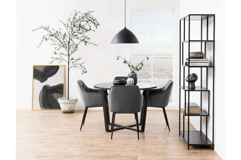 Zabinka Lenestol - Mørkegrå - Møbler - Stoler & lenestoler - Spisestuestoler & kjøkkenstoler