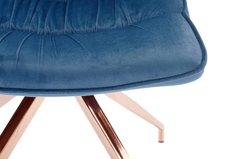 Zinon Spisestol Sammet 2-pk - Blå - Møbler - Stoler & lenestoler - Spisestuestoler & kjøkkenstoler