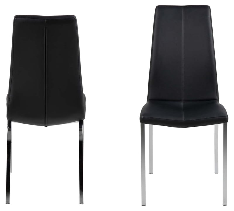 Stol HOME4YOU Asama Svart/krom - svart - Møbler - Stoler & lenestoler - Spisestuestoler & kjøkkenstoler