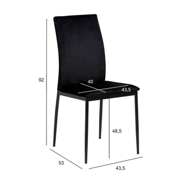 Stol HOME4YOU Demina Svart - Svart - Møbler - Stoler & lenestoler - Spisestuestoler & kjøkkenstoler