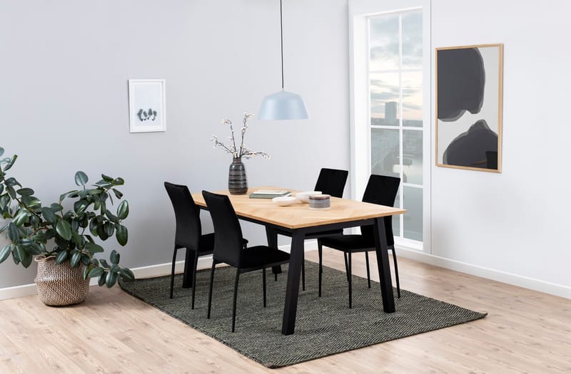 Stol HOME4YOU Demina Svart - Svart - Møbler - Stoler & lenestoler - Spisestuestoler & kjøkkenstoler