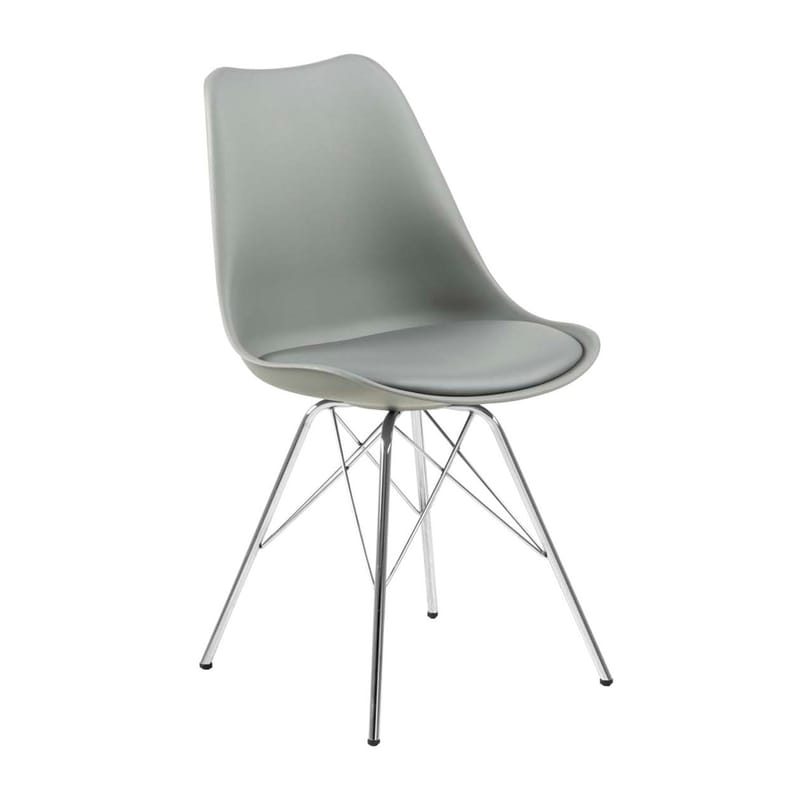Stol HOME4YOU Eris Grå/krom - Grå/krom - Møbler - Stoler & lenestoler - Spisestuestoler & kjøkkenstoler
