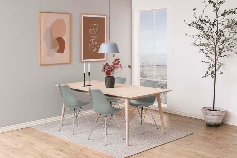 Stol HOME4YOU Eris Grå/krom - Grå/krom - Møbler - Stoler & lenestoler - Spisestuestoler & kjøkkenstoler