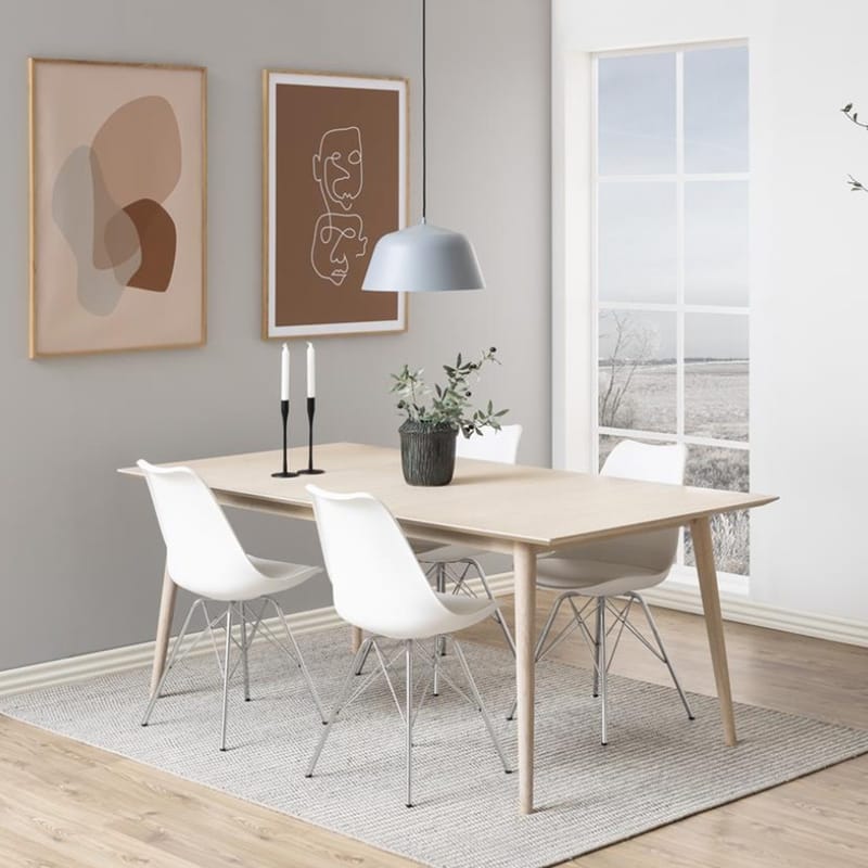 Stol HOME4YOU Eris Hvit/krom - Hvit/krom - Møbler - Stoler & lenestoler - Spisestuestoler & kjøkkenstoler