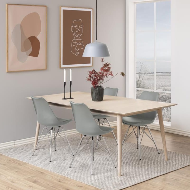 Stol HOME4YOU Eris Hvit/krom - Hvit/krom - Møbler - Stoler & lenestoler - Spisestuestoler & kjøkkenstoler