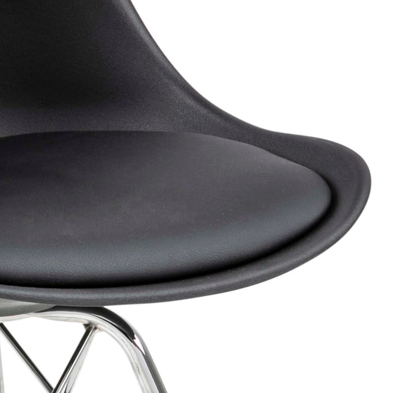 Stol HOME4YOU Eris Svart/krom - Svart/krom - Møbler - Stoler & lenestoler - Spisestuestoler & kjøkkenstoler