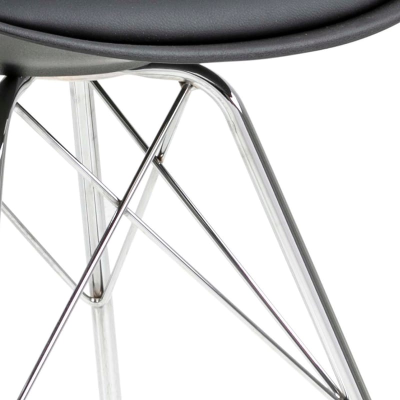 Stol HOME4YOU Eris Svart/krom - Svart/krom - Møbler - Stoler & lenestoler - Spisestuestoler & kjøkkenstoler