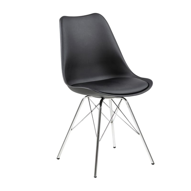 Stol HOME4YOU Eris Svart/krom - Svart/krom - Møbler - Stoler & lenestoler - Spisestuestoler & kjøkkenstoler
