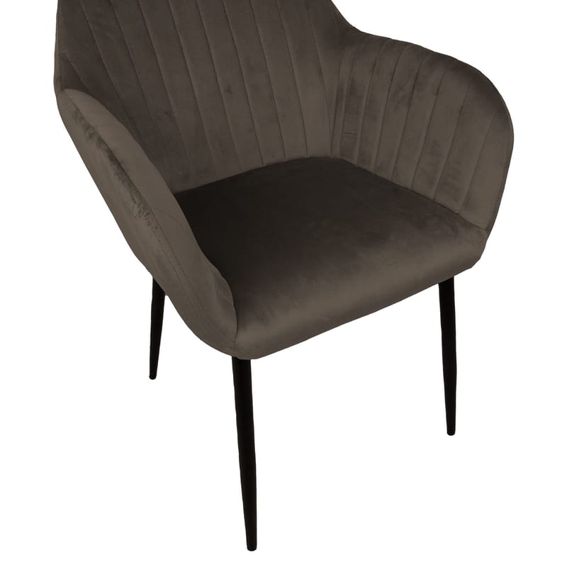 Stol HOME4YOU Evelin Brungrå fløyel - Brungrå - Møbler - Stoler & lenestoler - Spisestuestoler & kjøkkenstoler
