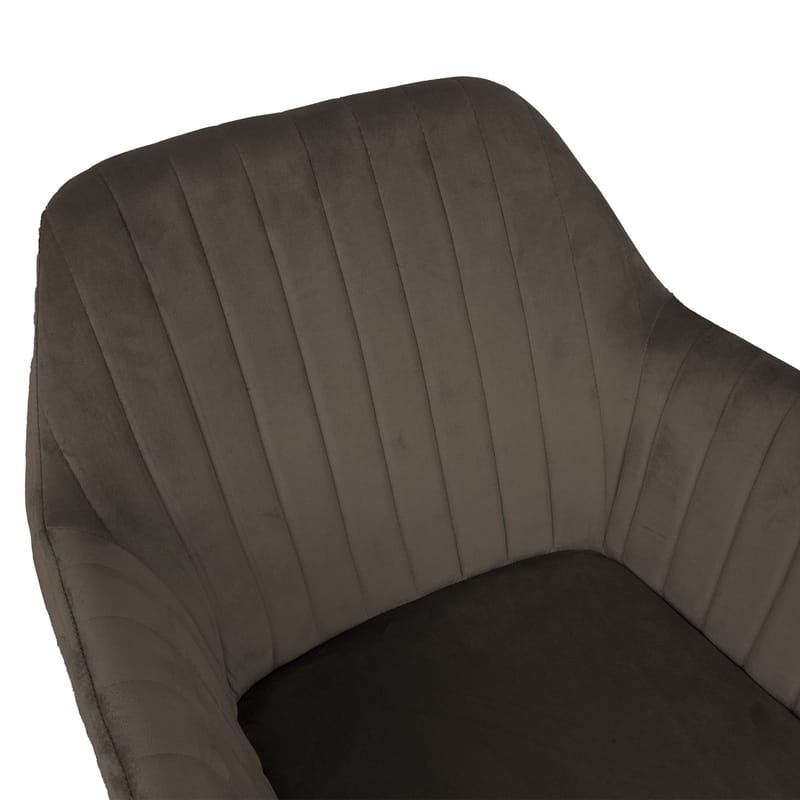 Stol HOME4YOU Evelin Brungrå fløyel - Brungrå - Møbler - Stoler & lenestoler - Spisestuestoler & kjøkkenstoler