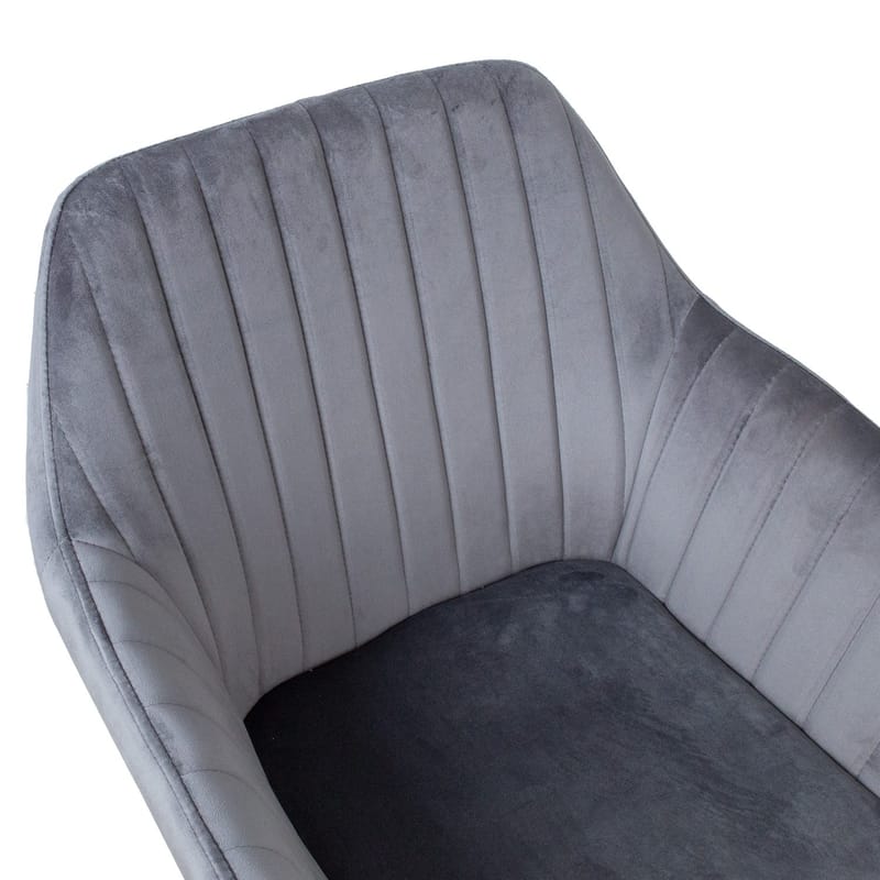 Stol HOME4YOU Evelin Grå fløyel - Grå - Møbler - Stoler & lenestoler - Spisestuestoler & kjøkkenstoler