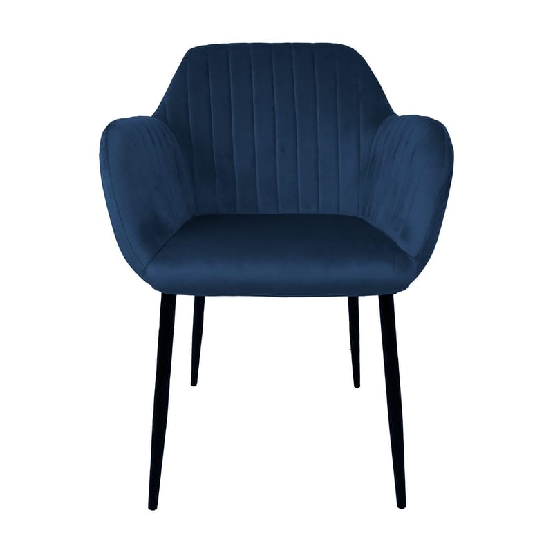 Stol HOME4YOU Evelin Mørk blå fløyel - Mørk blå - Møbler - Stoler & lenestoler - Spisestuestoler & kjøkkenstoler
