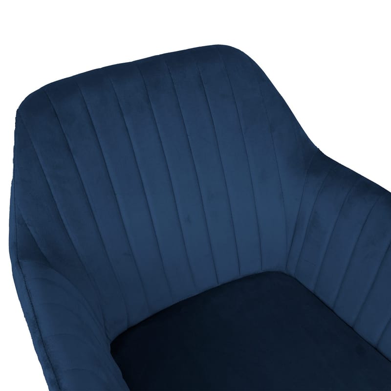 Stol HOME4YOU Evelin Mørk blå fløyel - Mørk blå - Møbler - Stoler & lenestoler - Spisestuestoler & kjøkkenstoler