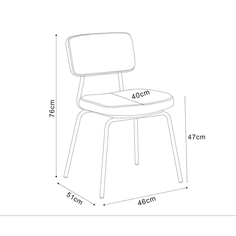 Stol HOME4YOU Keiu 46x51x76 cm Lys beige kordfløyel - Lys beige - Møbler - Stoler & lenestoler - Spisestuestoler & kjøkkenstoler