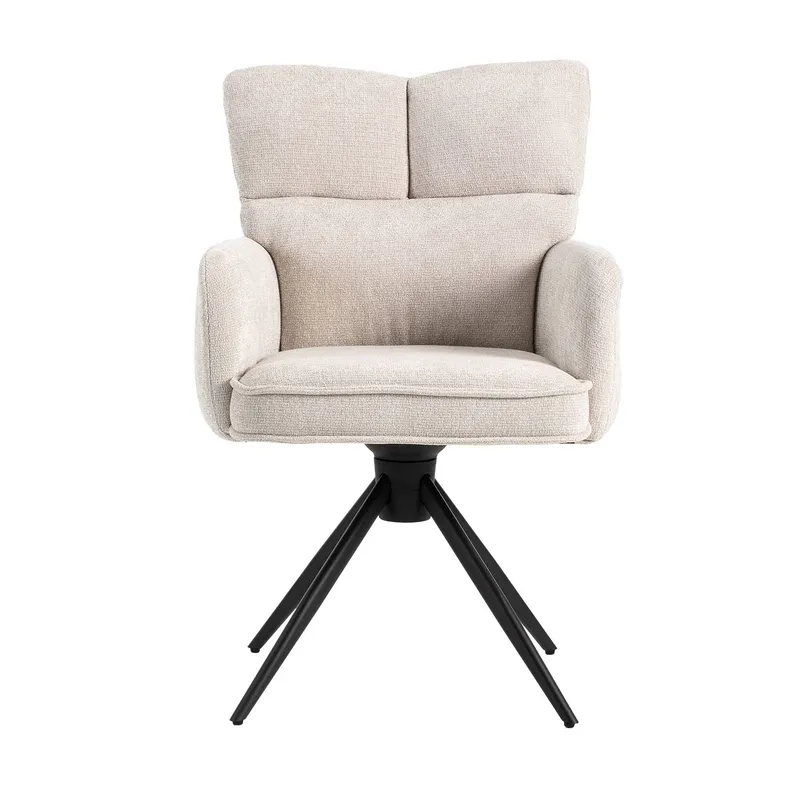 Stol HOME4YOU Lorena svingbar Hvit - Hvit - Møbler - Stoler & lenestoler - Spisestuestoler & kjøkkenstoler