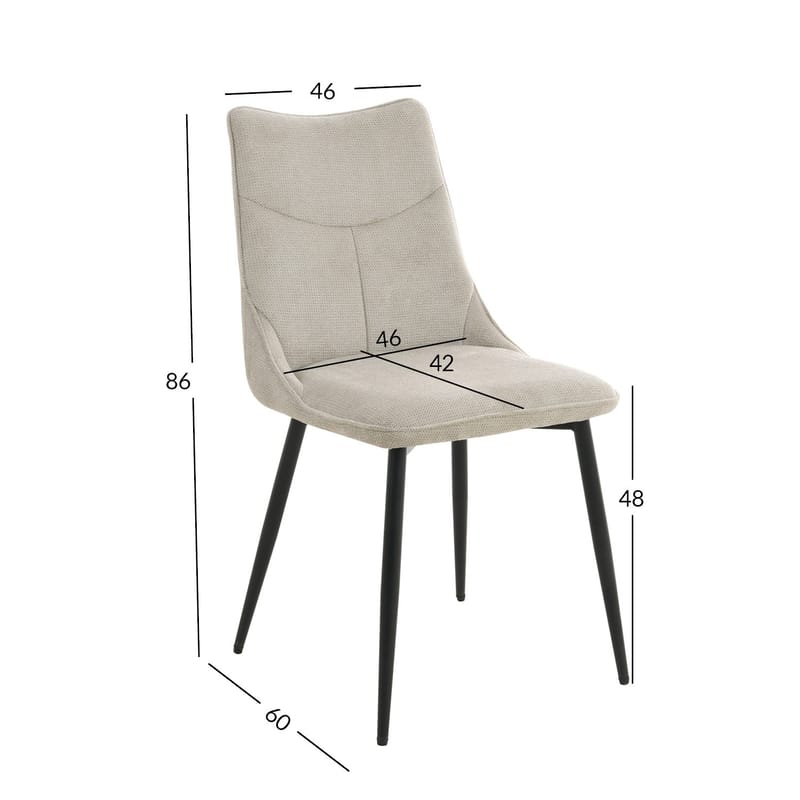 Stol HOME4YOU Maia Beige - Beige - Møbler - Stoler & lenestoler - Spisestuestoler & kjøkkenstoler