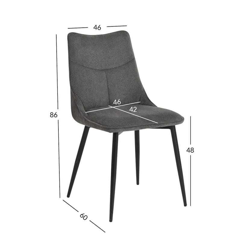 Stol HOME4YOU Maia Grå - Grå - Møbler - Stoler & lenestoler - Spisestuestoler & kjøkkenstoler