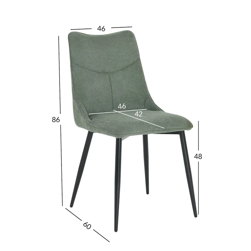 Stol HOME4YOU Maia Grønn - Grønn - Møbler - Stoler & lenestoler - Spisestuestoler & kjøkkenstoler