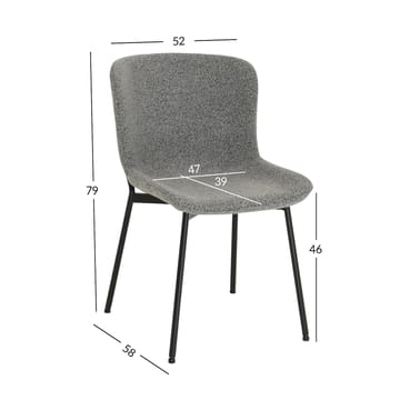 Stol HOME4YOU Manolo Grå bouclé - Grå - Møbler - Stoler & lenestoler - Spisestuestoler & kjøkkenstoler