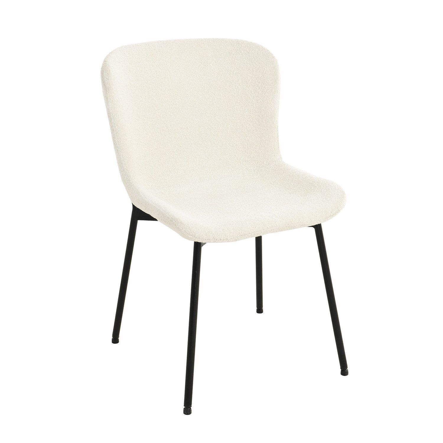 Stol HOME4YOU Manolo Hvit bouclé - Hvit
