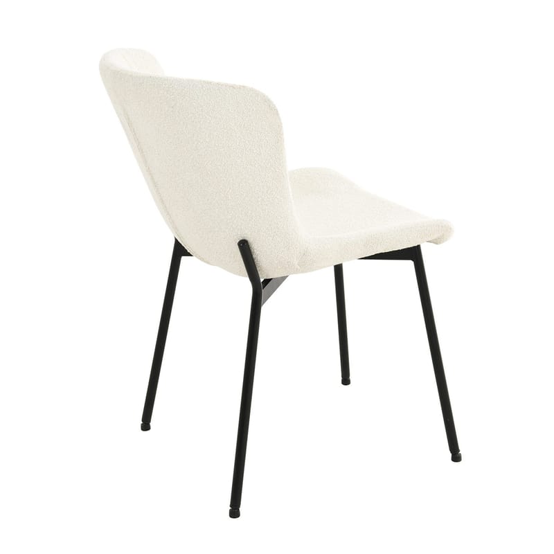 Stol HOME4YOU Manolo Hvit bouclé - Hvit - Møbler - Stoler & lenestoler - Spisestuestoler & kjøkkenstoler