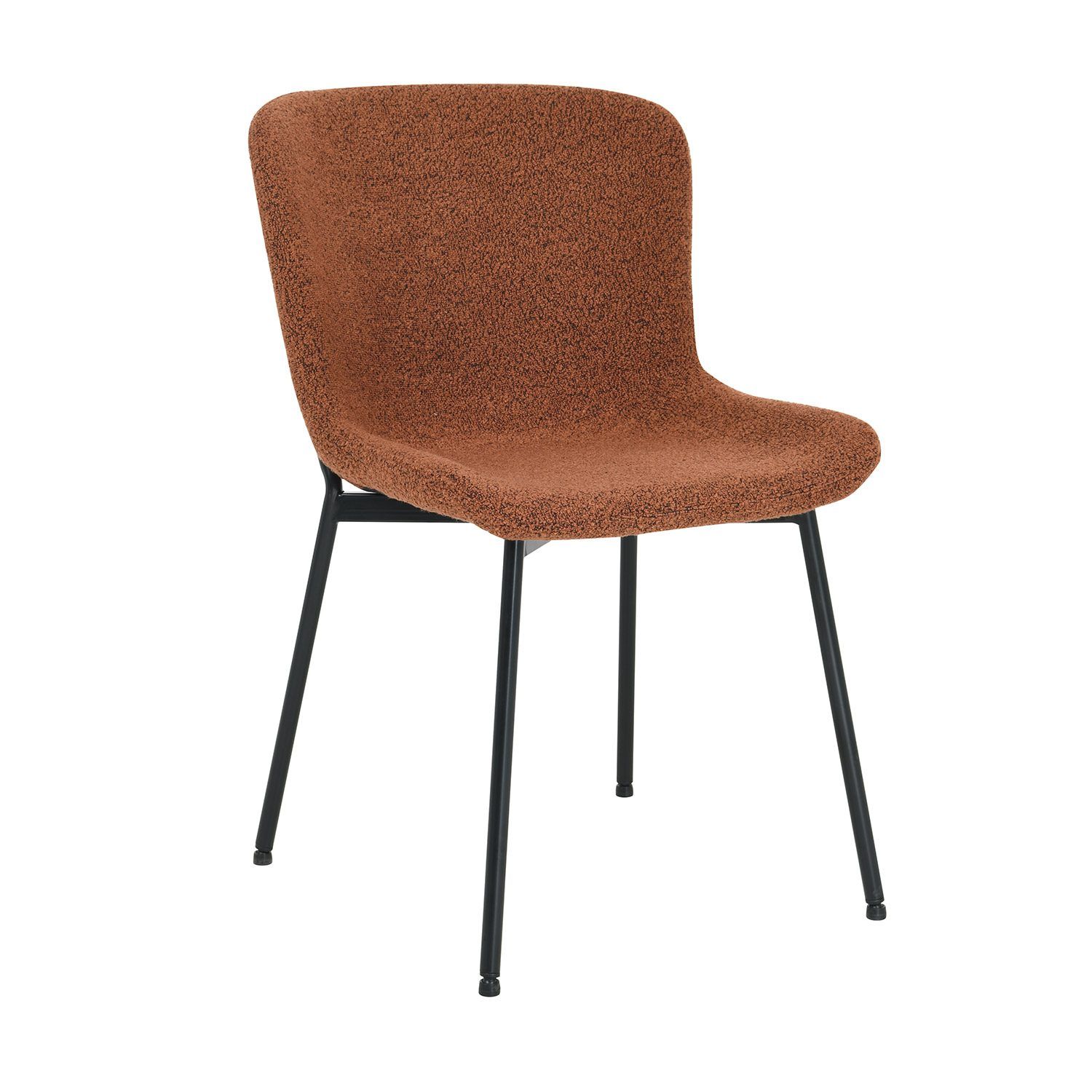 Stol HOME4YOU Manolo Rustbrun bouclé - Rustbrun